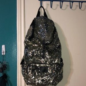 Pink sequence backpack